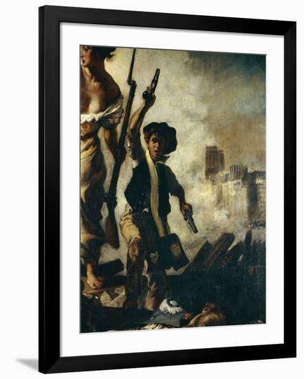 Figure of Gavroche, Detail from Liberty Leading People, 28 July 1830, C.1830-31-Eugene Delacroix-Framed Giclee Print