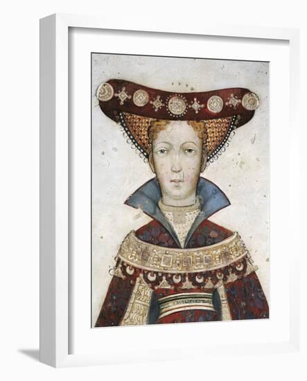 Figure of Hippolyta, Detail of a Fresco-Giacomo Jaquerio-Framed Giclee Print