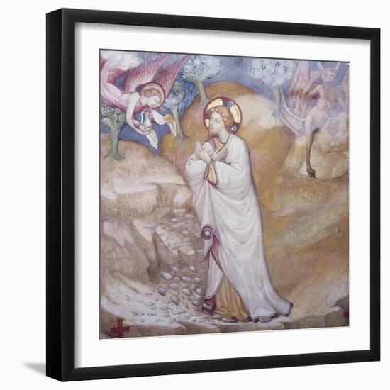 Figure of Male Between Angel and Demon Fresco in Chapel of Angels in Monastery of St Scholastica-null-Framed Premium Giclee Print