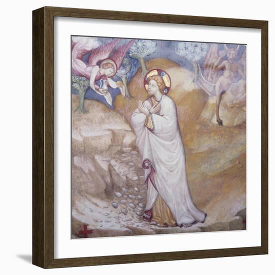 Figure of Male Between Angel and Demon Fresco in Chapel of Angels in Monastery of St Scholastica-null-Framed Giclee Print