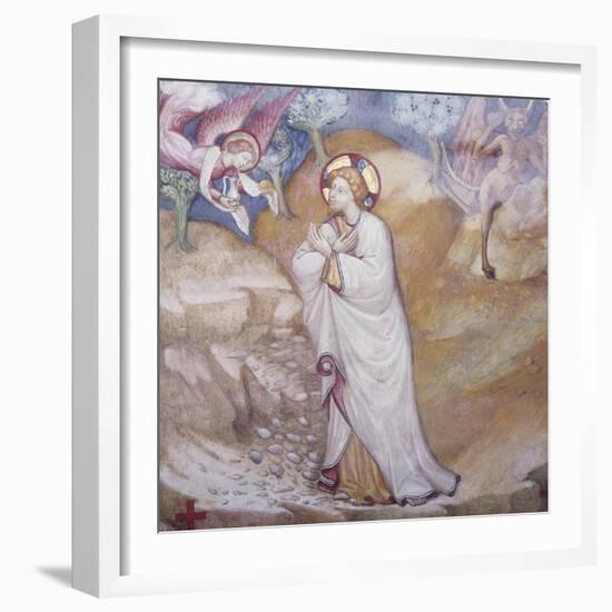 Figure of Male Between Angel and Demon Fresco in Chapel of Angels in Monastery of St Scholastica-null-Framed Giclee Print