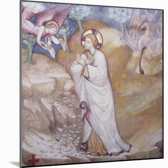 Figure of Male Between Angel and Demon Fresco in Chapel of Angels in Monastery of St Scholastica-null-Mounted Giclee Print
