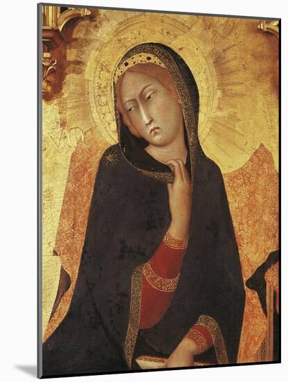 Figure of Mary, Detail of the Annunciation with St Ansano and St Massima, 1333-Simone Martini-Mounted Giclee Print
