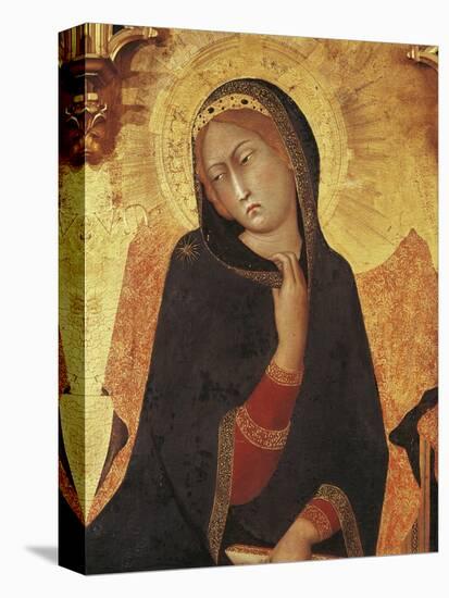 Figure of Mary, Detail of the Annunciation with St Ansano and St Massima, 1333-Simone Martini-Stretched Canvas