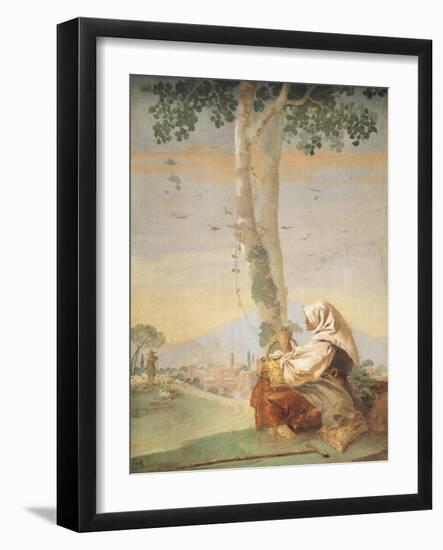 Figure of Peasant-Giambattista Tiepolo-Framed Giclee Print