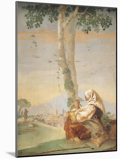 Figure of Peasant-Giambattista Tiepolo-Mounted Giclee Print