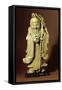 Figure of Shou Lao, the Chinese God of Longevity, Holding a Staff and a Peach from Which a Crane…-null-Framed Stretched Canvas