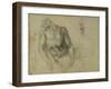 Figure of the Dead Christ and Two Studies of the Right Arm-Michelangelo Buonarroti-Framed Giclee Print