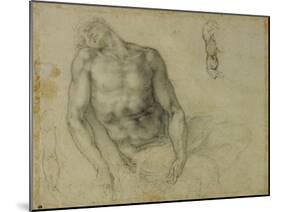 Figure of the Dead Christ and Two Studies of the Right Arm-Michelangelo Buonarroti-Mounted Giclee Print