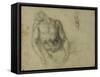 Figure of the Dead Christ and Two Studies of the Right Arm-Michelangelo Buonarroti-Framed Stretched Canvas