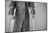 Figure on Crutches-Anthony West-Mounted Photographic Print