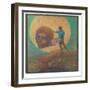 Figure Portant Une Tête Ailée (La Chute D'lcare), 1876 (Pastel on Paper Laid down on Board)-Odilon Redon-Framed Giclee Print