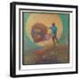 Figure Portant Une Tête Ailée (La Chute D'lcare), 1876 (Pastel on Paper Laid down on Board)-Odilon Redon-Framed Giclee Print