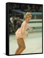 Figure Skater Janet Lynn Performing at 1968 Olympic Games-Art Rickerby-Framed Stretched Canvas