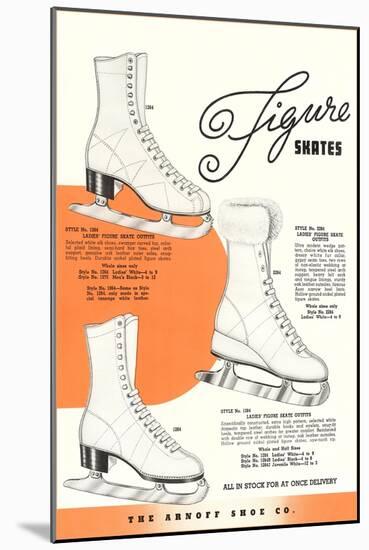 Figure Skates-null-Mounted Art Print