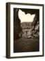 Figure Standing in Cave-Tim Kahane-Framed Photographic Print