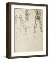 Figure Studies and Nudes for the Battle of Anghiari-Leonardo da Vinci-Framed Giclee Print