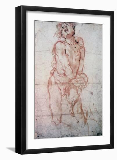 Figure Study, 1560-1609-Annibale Carracci-Framed Giclee Print