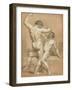 Figure Study - the Wrestlers (Pencil and Pastel on Buff Paper)-James Ward-Framed Giclee Print