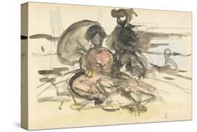 Figure Study: Two Women Seated on a River Bank-Philip Wilson Steer-Stretched Canvas