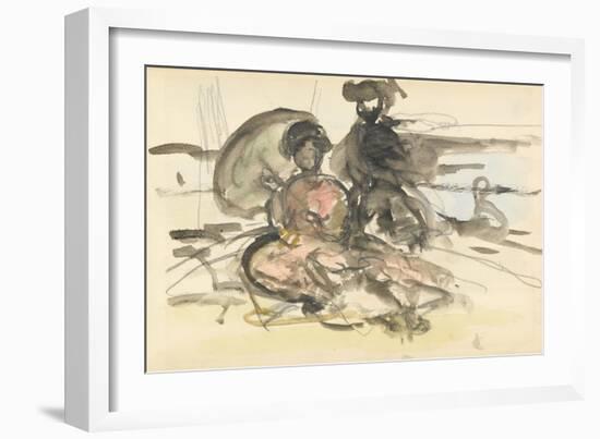 Figure Study: Two Women Seated on a River Bank-Philip Wilson Steer-Framed Giclee Print