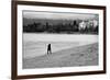 Figure Walking Alone Along Beach in Winter-Sharon Wish-Framed Photographic Print
