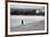 Figure Walking Alone Along Beach in Winter-Sharon Wish-Framed Photographic Print