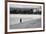 Figure Walking Alone Along Beach in Winter-Sharon Wish-Framed Photographic Print