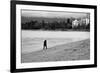 Figure Walking Alone Along Beach in Winter-Sharon Wish-Framed Photographic Print