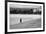 Figure Walking Alone Along Beach in Winter-Sharon Wish-Framed Photographic Print