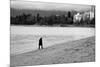 Figure Walking Alone Along Beach in Winter-Sharon Wish-Mounted Photographic Print
