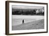 Figure Walking Alone Along Beach in Winter-Sharon Wish-Framed Photographic Print