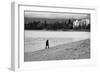 Figure Walking Alone Along Beach in Winter-Sharon Wish-Framed Photographic Print