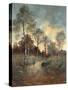 Figure Walking through a Woodland-Adrien Rousseau-Stretched Canvas