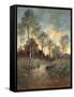 Figure Walking through a Woodland-Adrien Rousseau-Framed Stretched Canvas