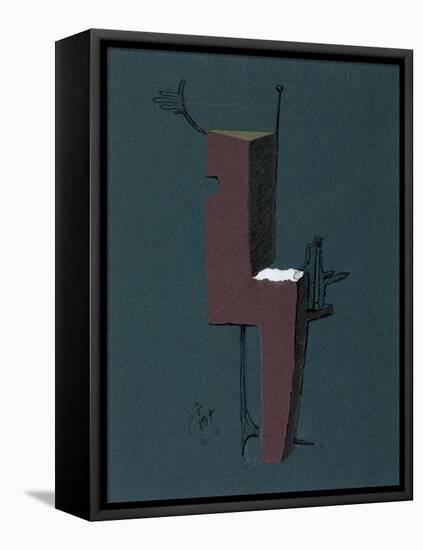 Figure with a White Rectangle-Julio González-Framed Stretched Canvas