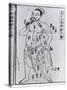 Figure with Acupuncture Points and Meridians from 1805 Japanese Medical Text-null-Stretched Canvas
