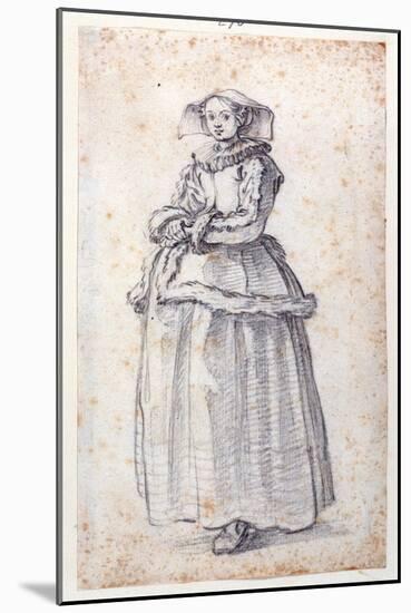 Figure with Fur-Trimmed Dress-Jacques Callot-Mounted Giclee Print