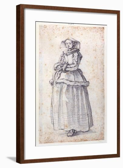 Figure with Fur-Trimmed Dress-Jacques Callot-Framed Giclee Print