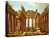Figures Admiring the Temple of Neptune at Paestum-Antonio Joli-Stretched Canvas