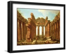 Figures Admiring the Temple of Neptune at Paestum-Antonio Joli-Framed Giclee Print