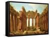 Figures Admiring the Temple of Neptune at Paestum-Antonio Joli-Framed Stretched Canvas