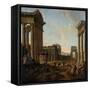 Figures Amidst a Capriccio of Ruins-Giovanni Paolo Pannini-Framed Stretched Canvas