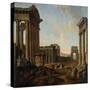 Figures Amidst a Capriccio of Ruins-Giovanni Paolo Pannini-Stretched Canvas
