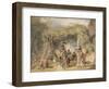 Figures and Animals in a Vineyard, C.1829 (W/C, Gouache and Graphite on Paper)-John Frederick Lewis-Framed Giclee Print