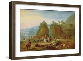 Figures and Cattle-Mathys Schoevaerdts-Framed Giclee Print