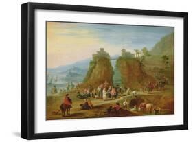 Figures and Cattle-Mathys Schoevaerdts-Framed Giclee Print