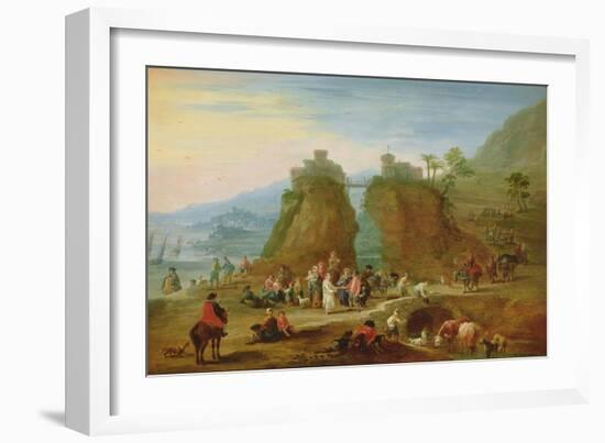 Figures and Cattle-Mathys Schoevaerdts-Framed Giclee Print