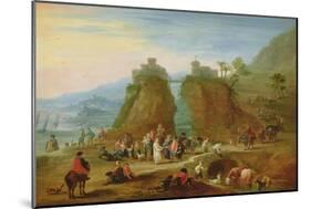 Figures and Cattle-Mathys Schoevaerdts-Mounted Giclee Print