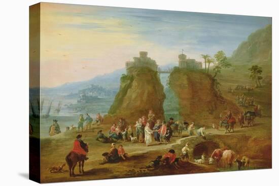 Figures and Cattle-Mathys Schoevaerdts-Stretched Canvas